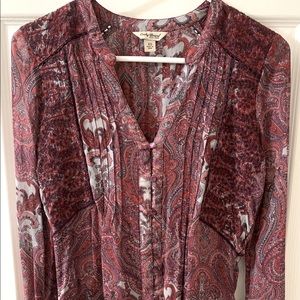 Lucky Brand Babydoll V neck top